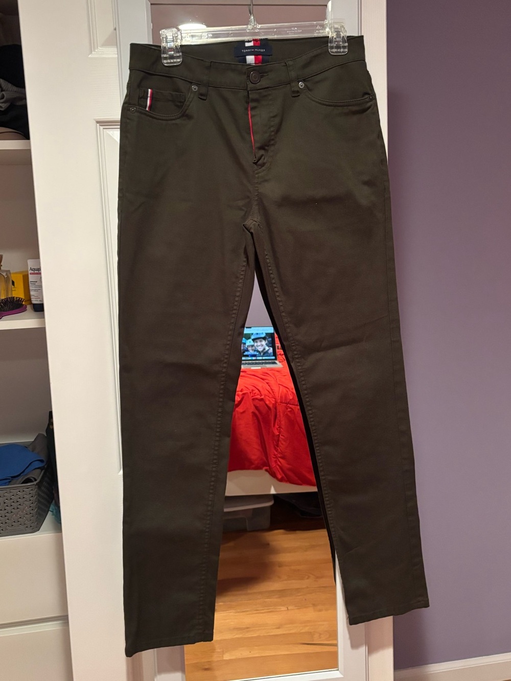 Tommy Hilfiger Olive Straight-Leg Pants